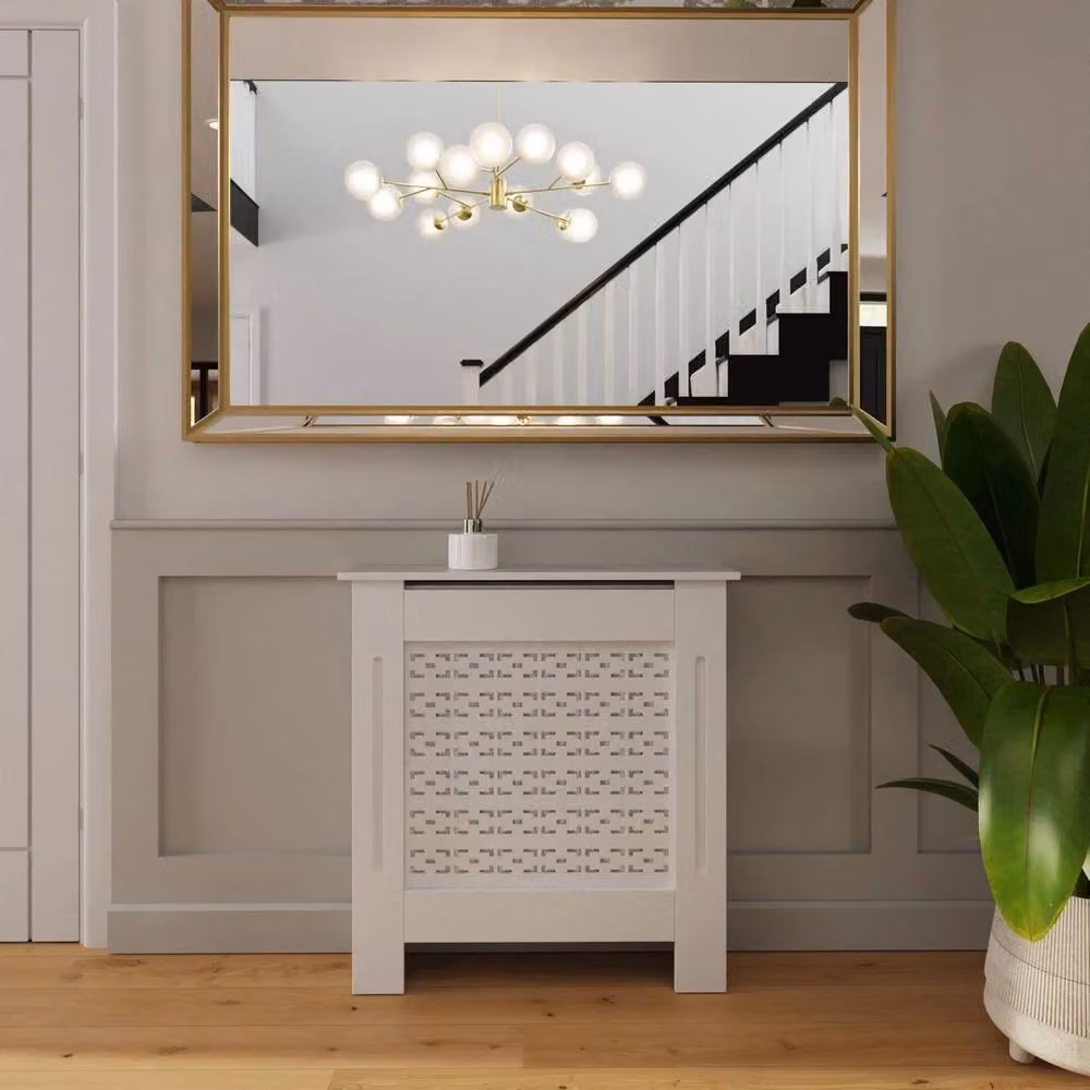 Havendro Small Geometric White MDF Radiator Cover – 2