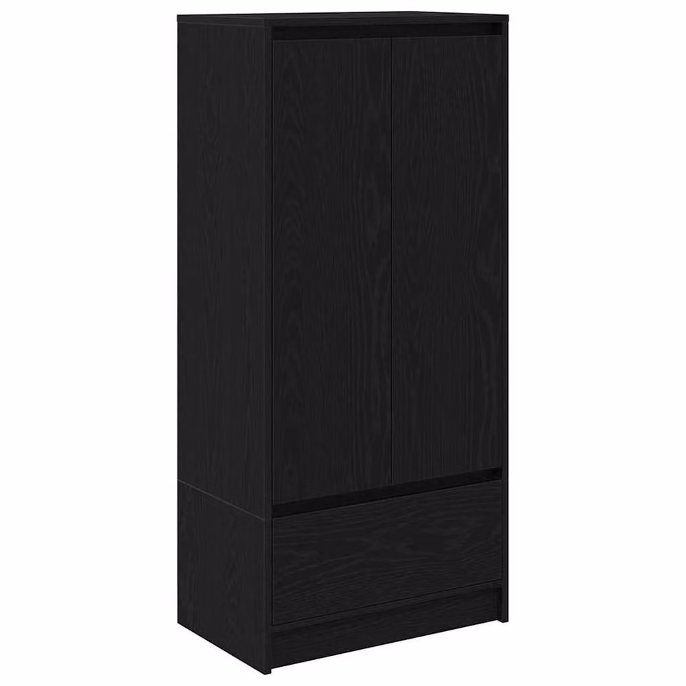 Berkfield Home Modern Black Oak Cabinet with Drawers and Shelves, W/D/H: 55.5 x 34.0 x 119.5 cm – 2