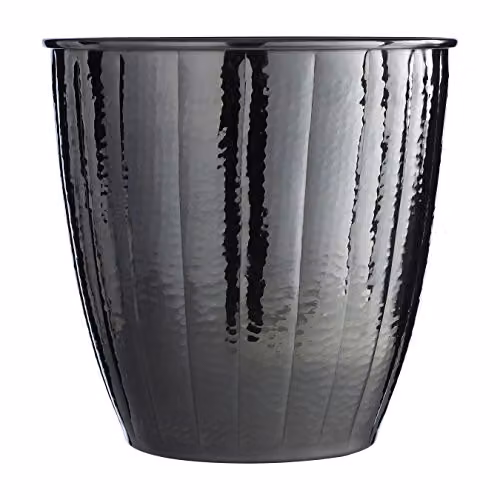 Premier Hammered Effect Waste Bin in Black Nickel Finish, W/D/H: 23 x 23 x 23 cm