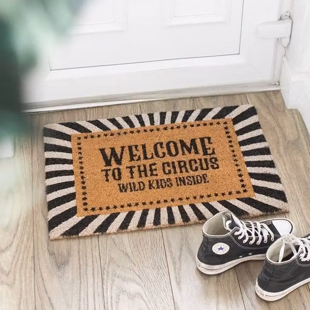Uniqueful Welcome to the Circus Coir Doormat, Multicolour Striped, W: 100 cm, D: 60 cm – 1
