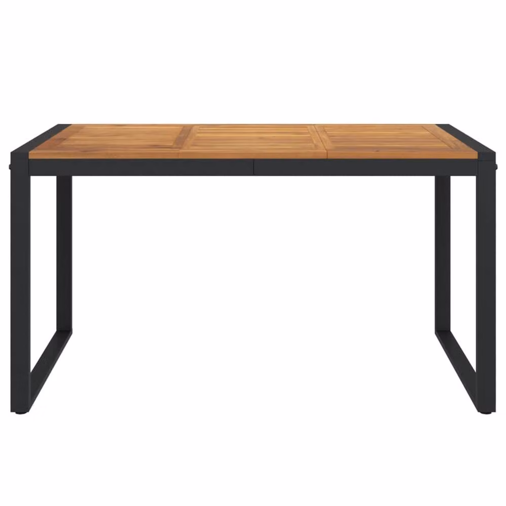 Berkfield Home Brown Acacia Wood Garden Table with U-shaped Legs W/D/H: 140 x 80 x 75 cm – 3