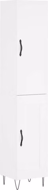 Berkfield Home White Highboard with Hinged Doors and Internal Shelves, W/D/H: 34.5 x 34 x 180 cm – 1