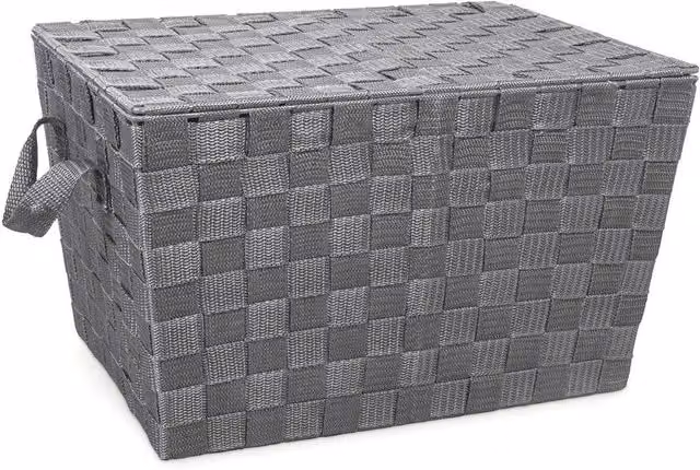 Nordara Grey Freestanding Storage Basket Chest for Clothes and Toys – 1