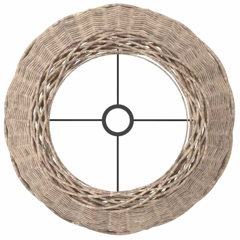 Berkfield Home Brown and Beige Rattan Cone Lamp Shade W/D/H: 45 x 28 cm – 4