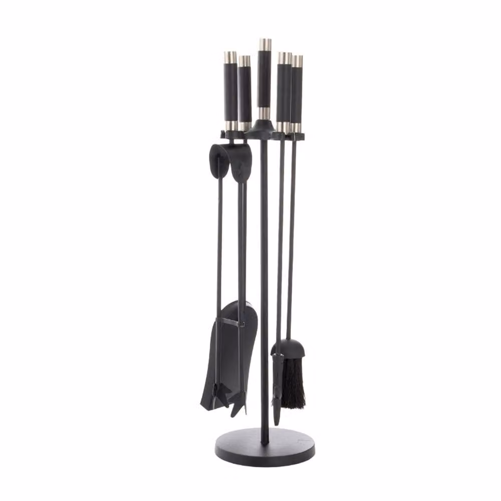 Leecroft Contemporary Companion Set in Black Pewter, W/D/H: 63.5 x 63.5 x 63.5 cm – 2
