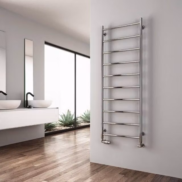 Savio Electric Stainless Steel Heated Towel Rail in Silver, W: 50 cm, H: 80 cm