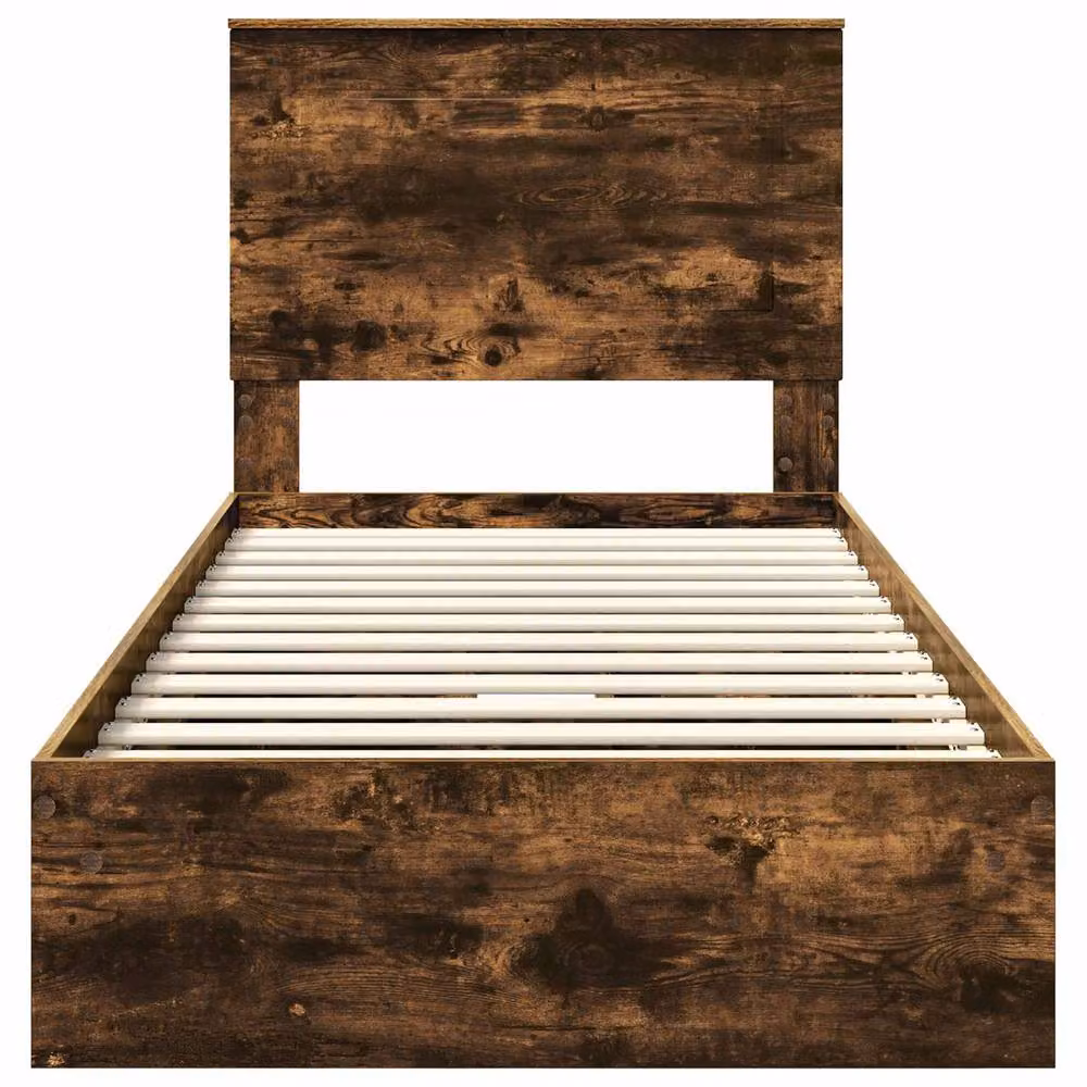 Berkfield Home Modern Storage Bed with Drawers in Smoked Oak Brown, W/D/H: 100 x 200 cm – 4