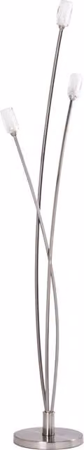 Litecraft Macti 3 Light Modern Floor Lamp in Chrome and Grey with Glass Shades