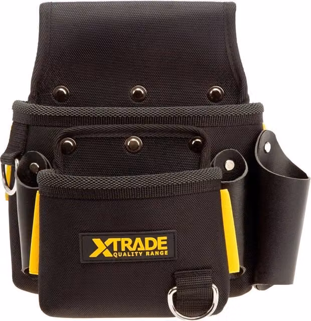 XTrade Black Leather and Polyester Pouch