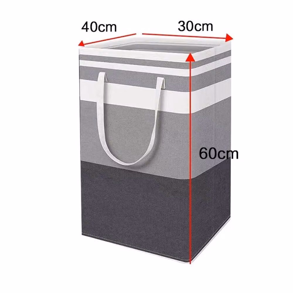 EONLION Set of 2 Collapsible Fabric Laundry Baskets with Handles, Grey, 75L each, W/D/H: 100 x 100 x 60 cm – 2