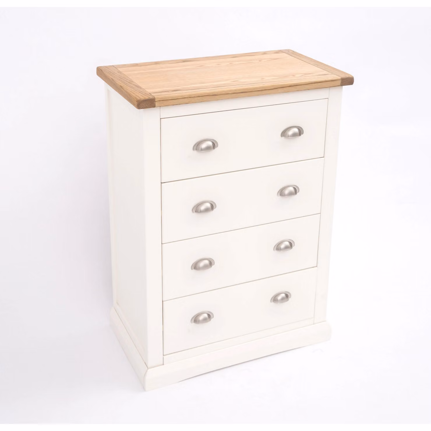 Cabinet Bits Cosenza 4 Drawer Chest of Drawers in White with Chrome Handles – 2