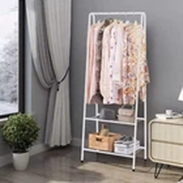 EONLION White Heavy Duty Metal Garment Hanging Rack Display Storage Stand W/D/H: 151.0 x 60.0 cm