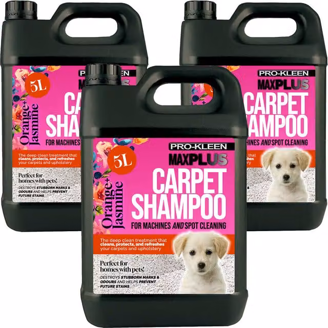 Pro-Kleen Premium Carpet Shampoo for Homes with Pets, Orange Jasmine, Black, 15 kg