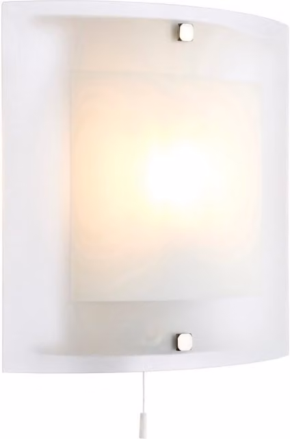 Endon Blake Modern Indoor Wall Light with Transparent Glass Shade and Chrome Finish, E14