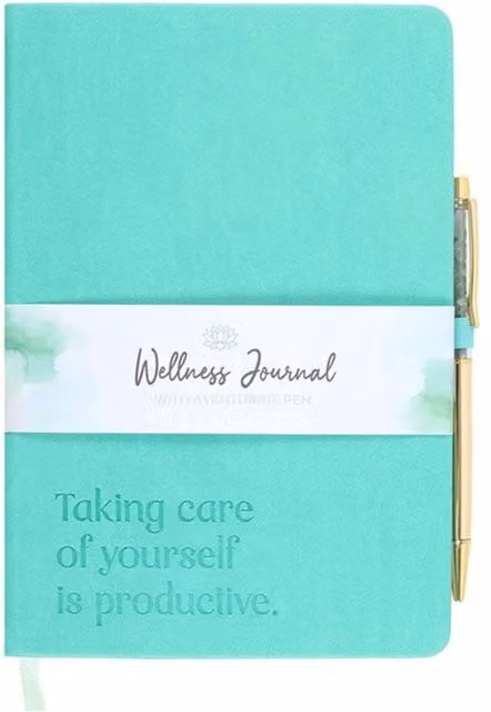 Something Different Aventurine A5 Wellness Journal in Green with Hardcover