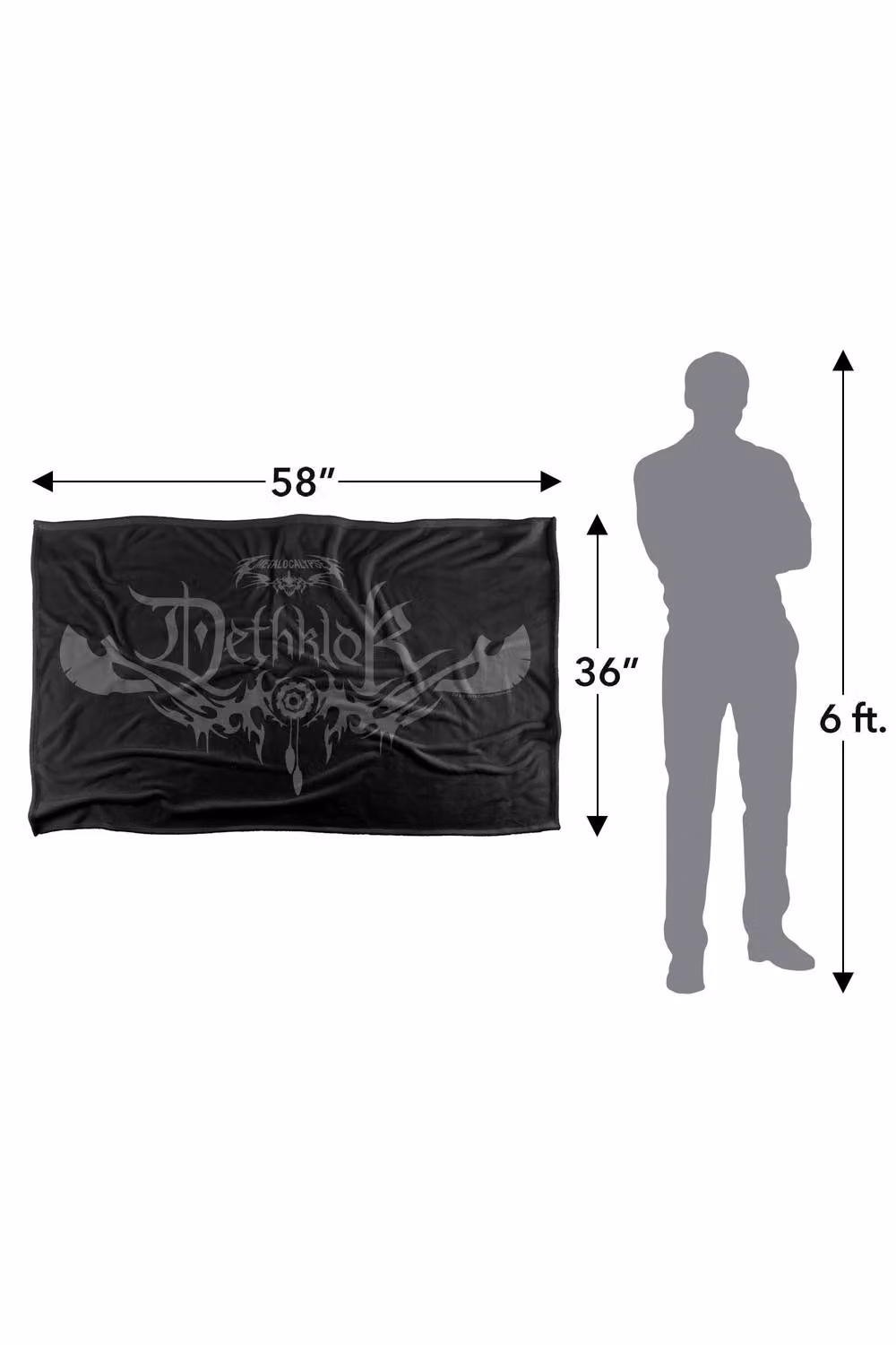 Cartoon Network Metalocalypse Dethklok Logo Super Soft Polyester Throw Blanket in Black and Multicolour, Large – 3