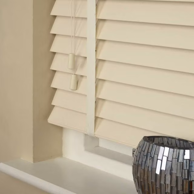 Terrys Elementi Made To Measure Wooden Venetian Blind, 50mm Wood Essence, Linara Cream