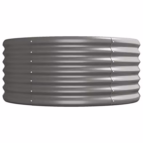 vidaXL Galvanised Steel Garden Raised Bed, Grey, W: 440 cm, D: 80 cm, H: 36 cm – 3