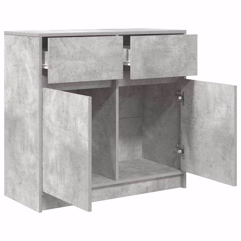 Berkfield Home Sideboard with Drawer in Concrete Grey, W/D/H: 80 x 34 x 76 cm – 2