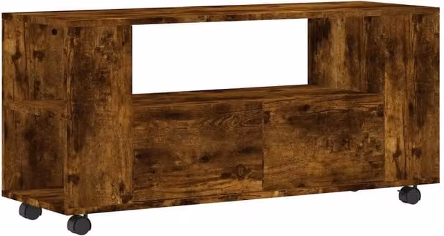 Berkfield Home Smoked Oak TV Cabinet in Brown, W/D/H: 102 x 34.5 x 43 cm