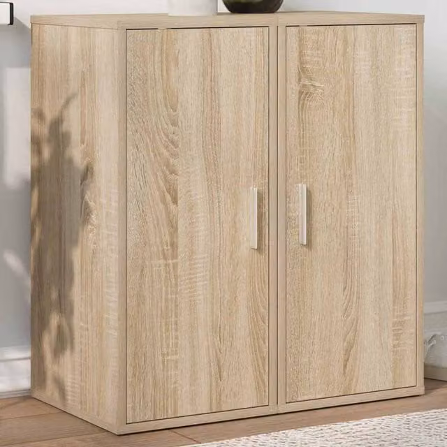 Berkfield Home Set of 2 Sonoma Oak Shoe Cabinets in Light Brown, W/D/H: 32 x 35 x 70 cm – 1