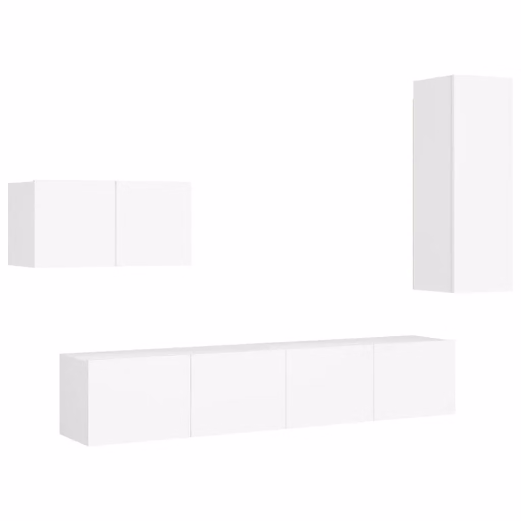 Berkfield Home 4 Piece White Engineered Wood TV Cabinet Set for your Living Room – 2