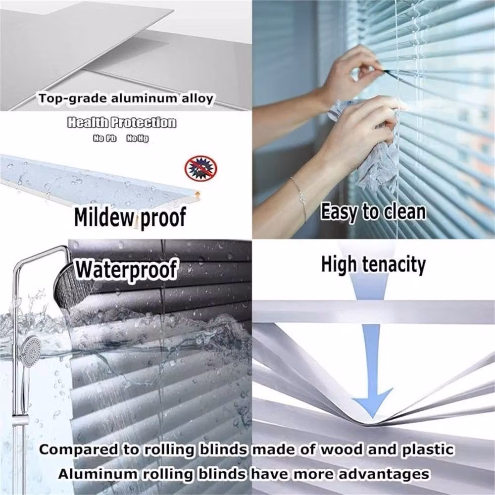 Nordara Black Aluminium Venetian Blind, Waterproof Easy Fit, W: 110 cm, H: 130 cm – 2