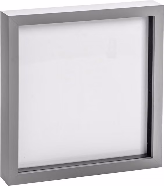 Nicola Spring Grey Square 3D Shadow Box Photo Frame for Memorabilia and Keepsakes, W/D/H: 25.4 x 25.4 x 25.4 cm – 3