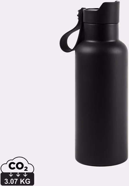 Vinga Balti Vacuum Insulated Stainless Steel Water Bottle with Flip Lid, Black, 500 ml – 1