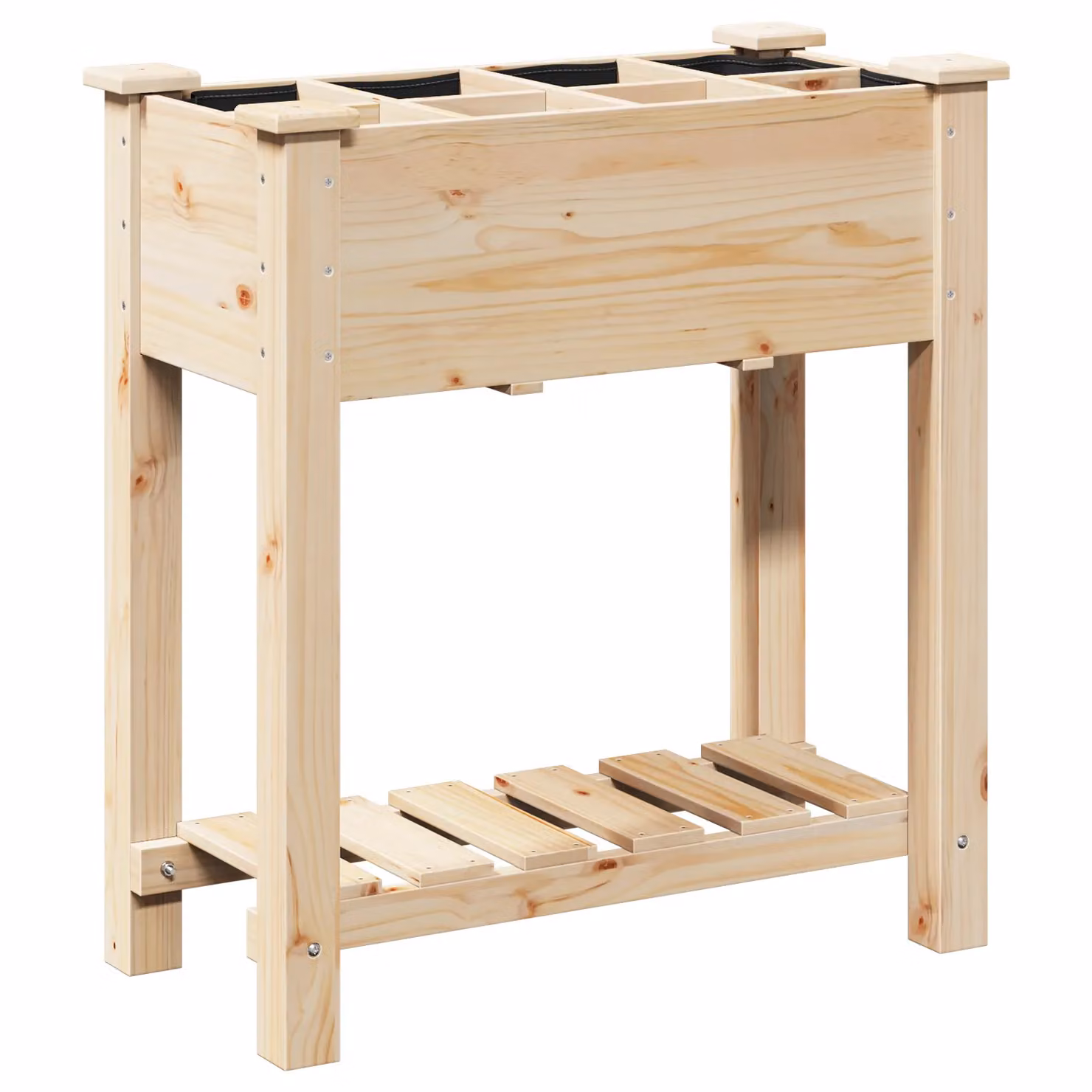 Berkfield Home Rustic Garden Planter with Grids in Beige Solid Wood W/D/H: 71 x 37 x 76 cm – 2