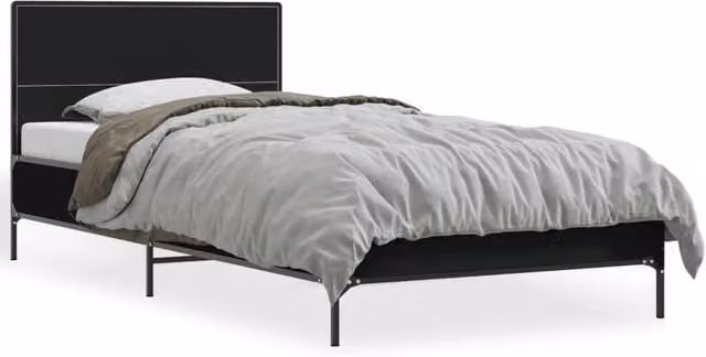 Berkfield Home Small Single Bed Frame in Black, W: 75 cm, L: 190 cm – 1