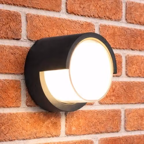 CGC Lighting Sophia Modern LED Wall and Ceiling Outdoor Bulkhead Light, Black and White, IP65 Waterproof