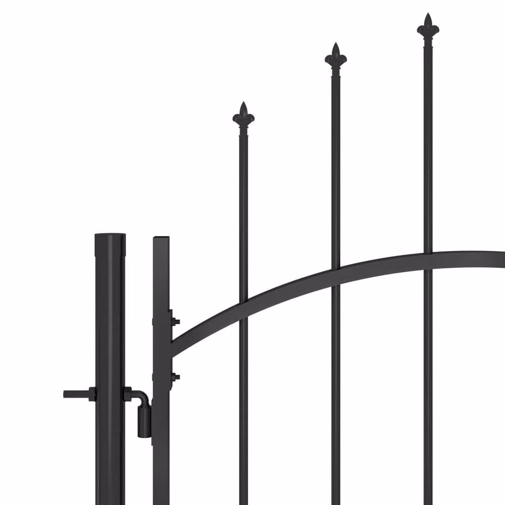 Berkfield Home Black Steel Swing Garden Gate, W: 100 cm, H: 220 cm – 2