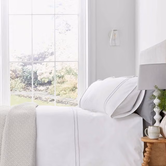 Murmur Catherine Double Duvet Cover in Grey Cotton Percale