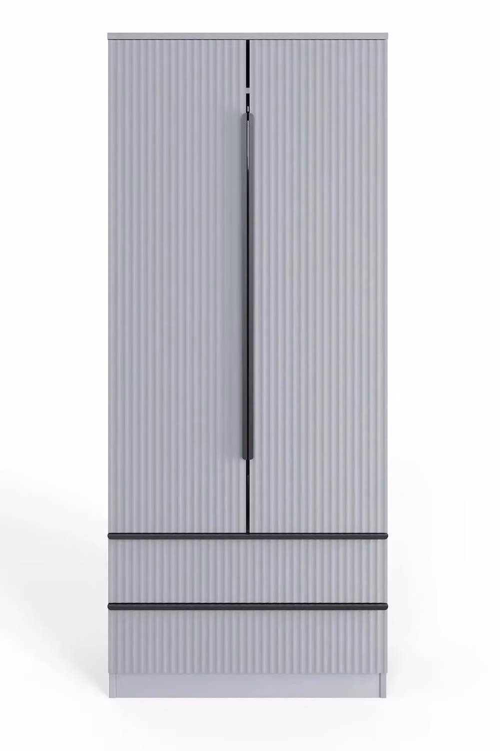 FWStyle Larnia Matt Grey 2 Door 2 Drawer Wardrobe with Hanging Rail H 180 x W 80 x D 50 cm – 3