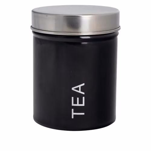 Harbour Housewares Metal Tea Storage Canister with Airtight Lid, Black – 1