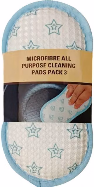 Groundsman Microfibre Stars Cleaning Pad, White (Pack of 3)