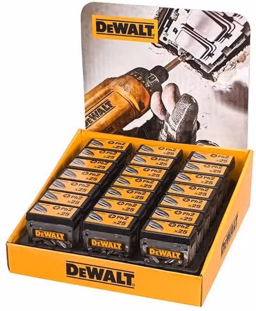 DeWalt PH2 25mm Multicolour Screwdriver Bits, 21 Packs of 25 – 1
