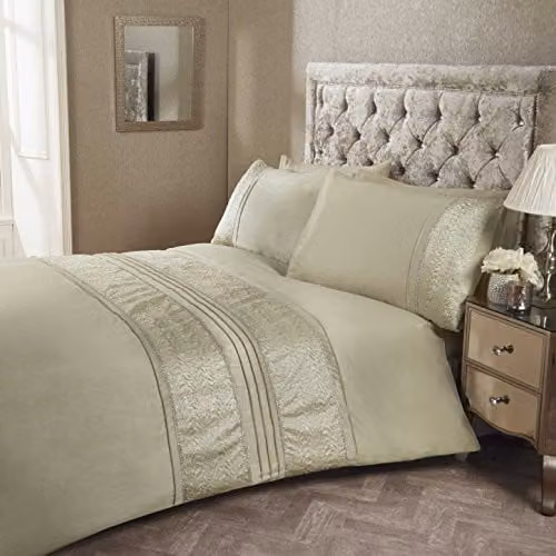 Rapport Home Aurora Gold Polycotton Floral Duvet Cover and Pillowcase Set, 200 x 200 cm