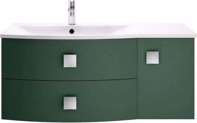 Balterley Gentleshaw Left-Hand 1 Door 2 Drawer Vanity Basin Unit, Green