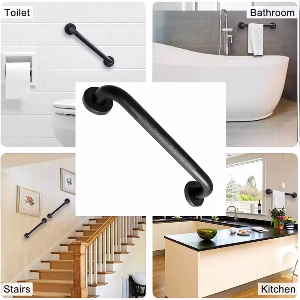 Nordara Black Stainless Steel Anti-Slip Heavy Duty Outdoor Wall Handrail – 3
