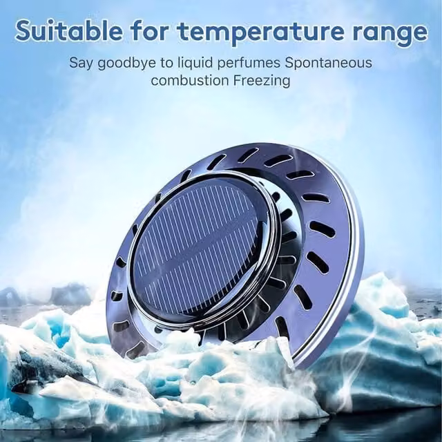 FLAVORA Solar Powered Rotating Car Fragrance Diffuser Air Freshener, Black