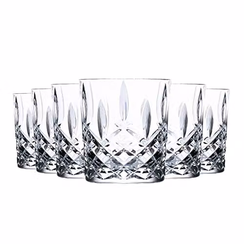 RCR Crystal Orchestra Set of 6 Transparent Double Old Fashioned Tumbler Glasses, 340ml