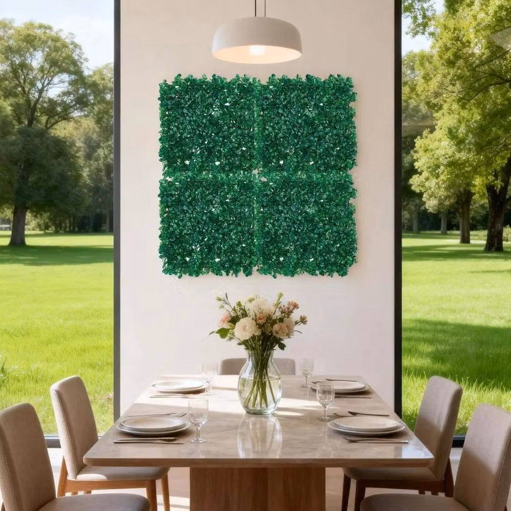 VOGREX 24 Piece Artificial Greenery Wall Panels, Green, W/D/H: 50.8 x 50.8 x 50.8 cm – 3