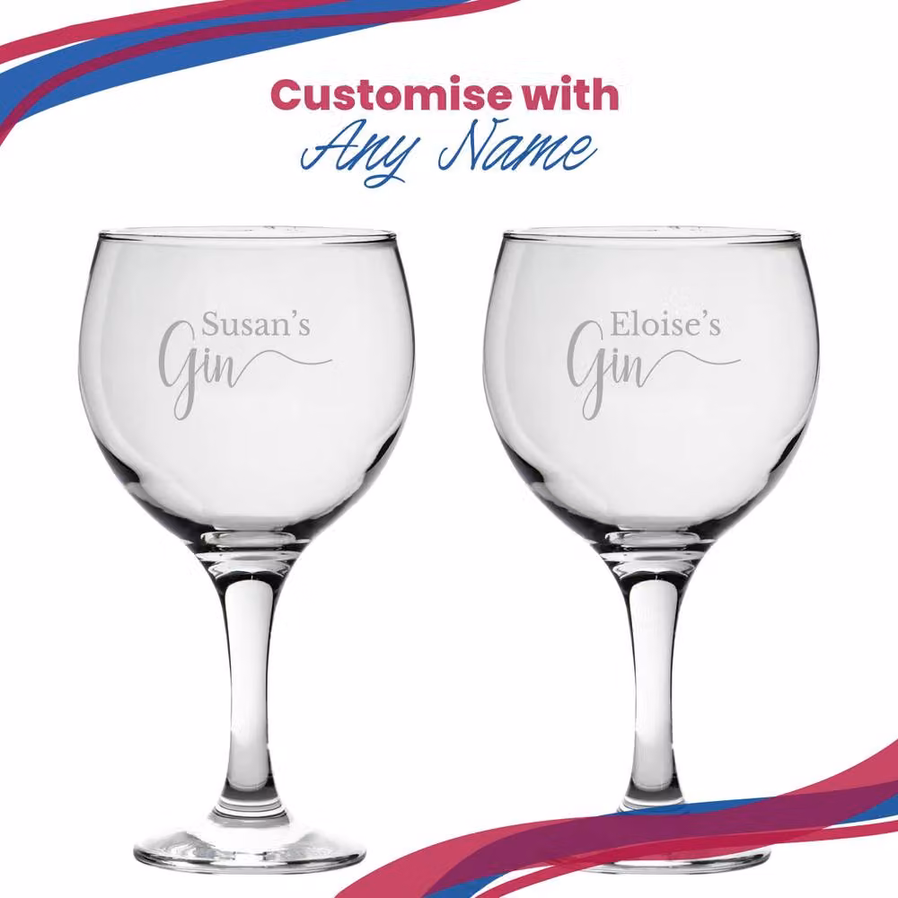 Uniqueful Personalised 70th Birthday Gin Balloon Cocktail Glass in Clear – 2