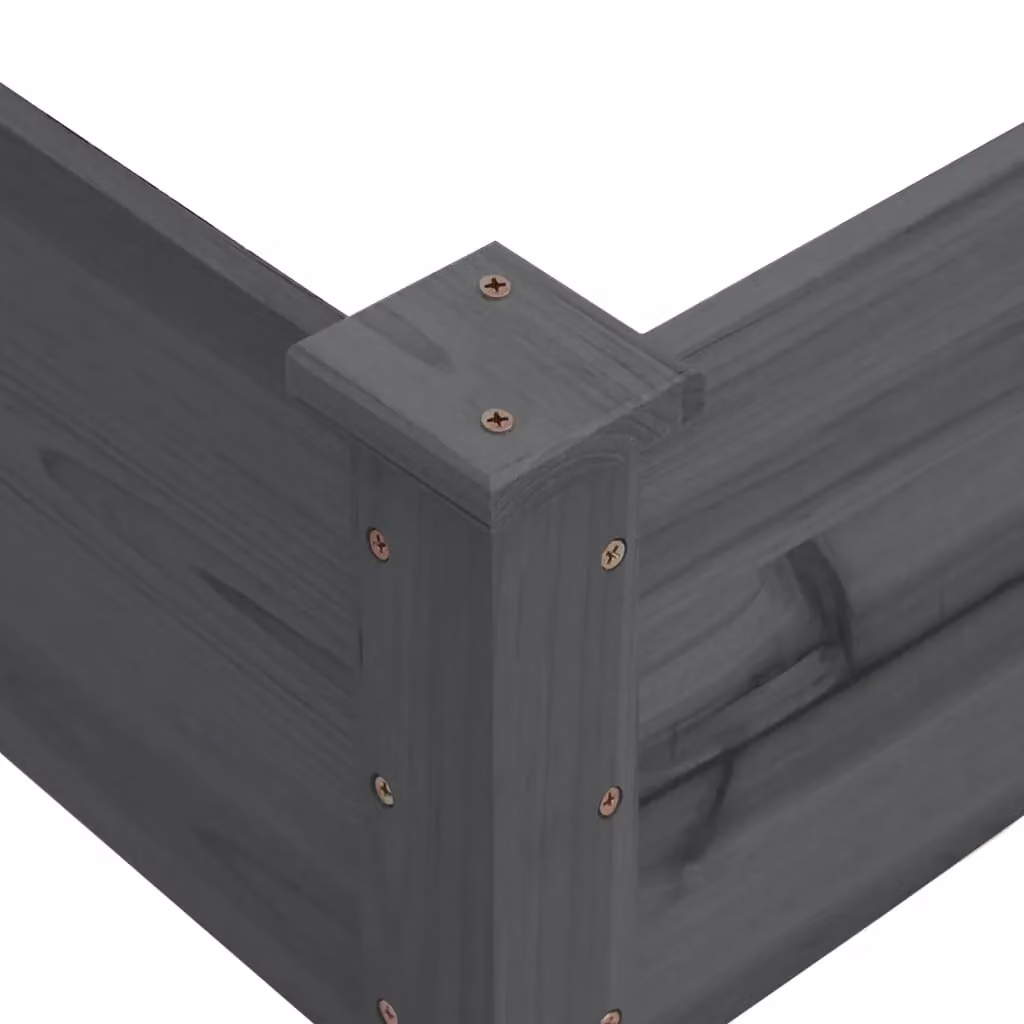 Berkfield Home Garden Grey Wooden Raised Bed, W/D/H: 120 x 120 x 56 cm – 3
