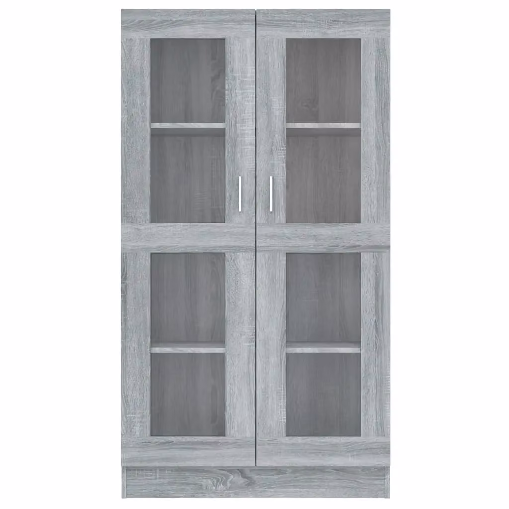 Berkfield Home Vitrine Cabinet in Grey, featuring Glass Doors and Internal Shelves, W/D/H: 82.5 x 30.5 x 150 cm – 2