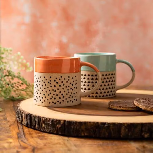 Mikasa Stoneware Mug in Orange Glaze with Blue Label, 390ml – 4