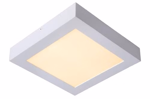 Lucide Brice Square Dimmable LED Flush Ceiling Light for Bathrooms, White