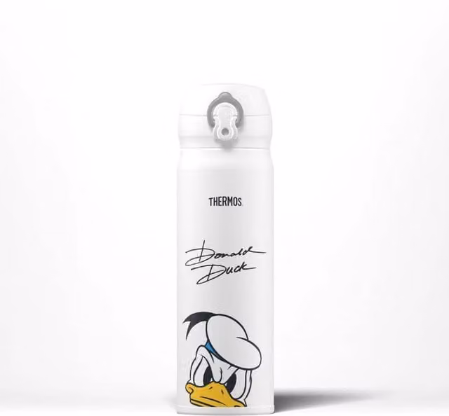 Thermos Disney Donald Duck Signature Vacuum Insulated Stainless Steel Drinks Flask, Multicolour and White, 470ml